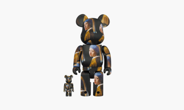 Bearbrick Johannes Vermeer (Girl with a Pearl Earring) 100% and 400% Set 