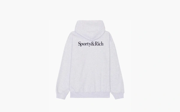 Sporty & Rich Yankees Serif Zip Hoodie Light Gray 