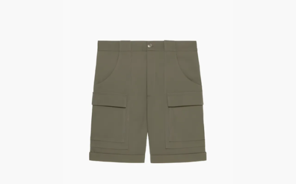 Gucci x The North Face Web Print Cotton Shorts Army Green 