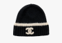 Chanel Beanie Hat Wool "Black / White" 