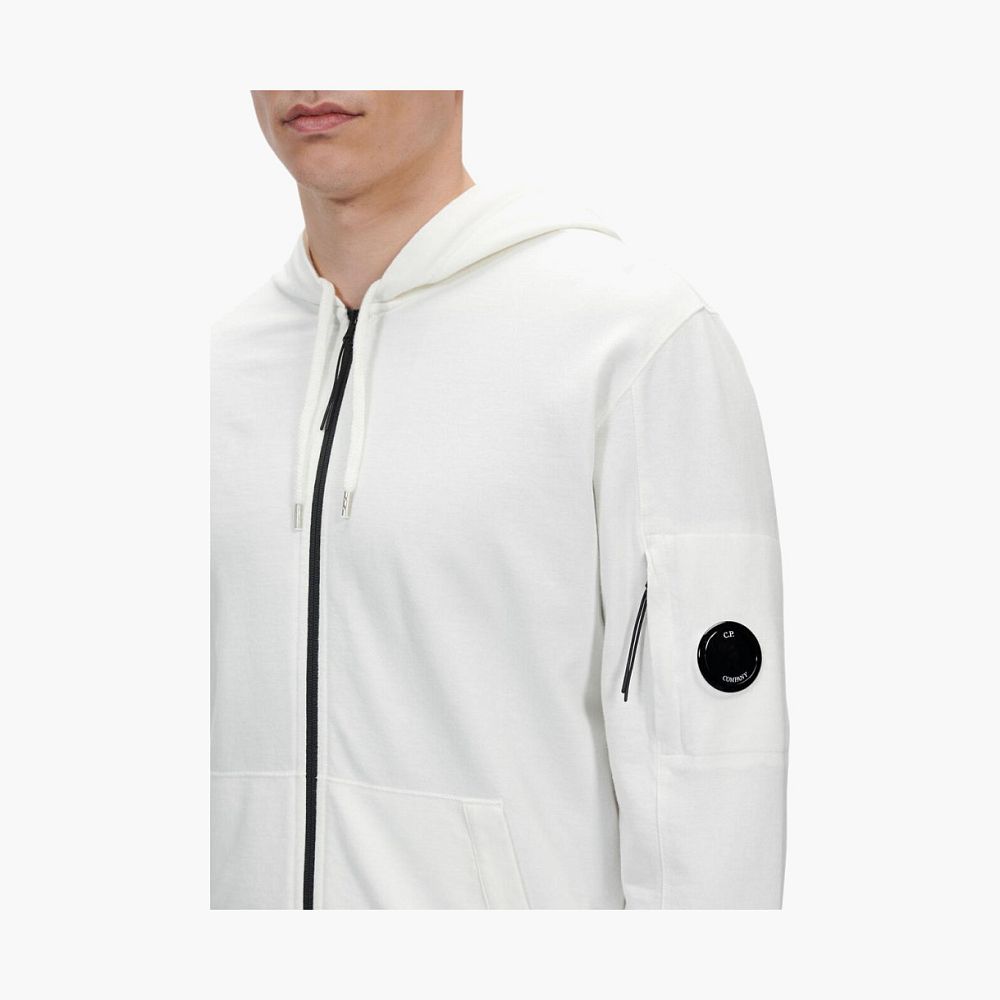 C.P. Company Lens-Detail Zip-Up Hoodie White