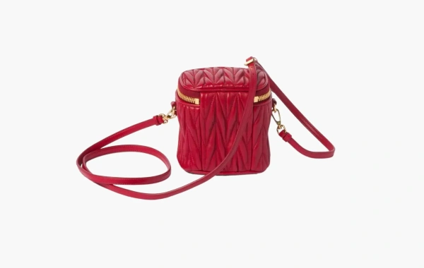 Miu Miu Matelassé Nappa Leather Micro Bag Red 