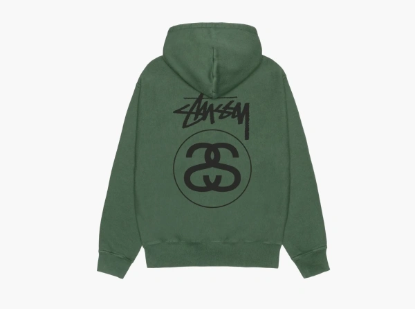 Stussy Stock Link Zip Hoodie Pigment Dyed Pine 