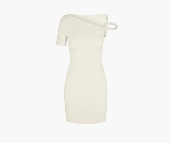 Khy Sueded Stretch Twist Mini Dress Stone 