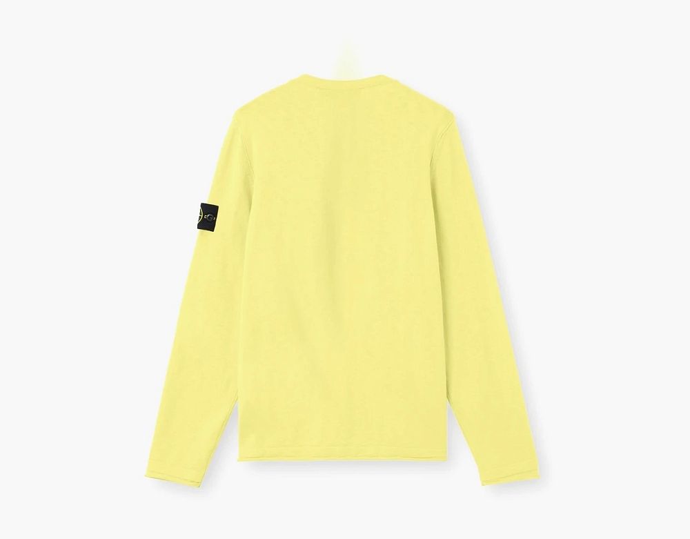 Stone Island Organic Cotton Nylon Crewneck Jumper Bright Yellow