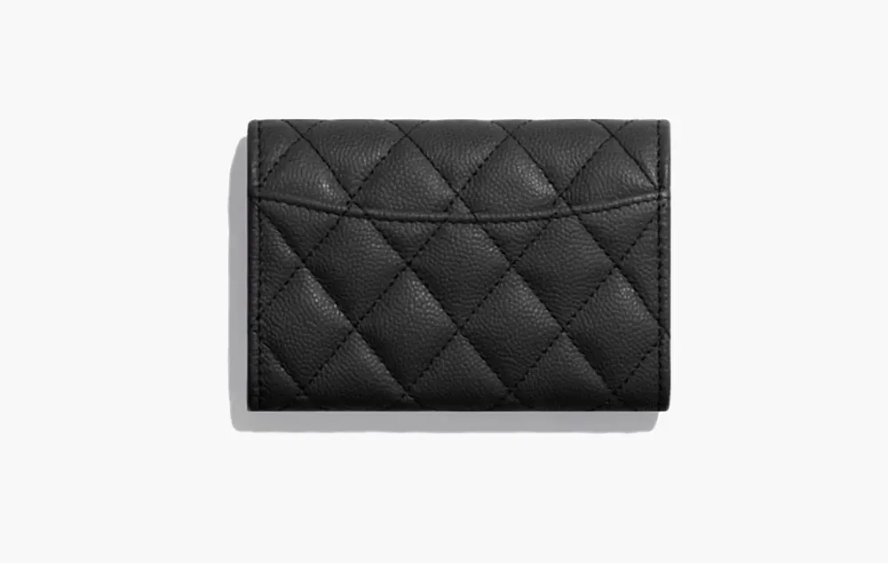 Chanel Flap Coin Calfskin Leather Wallet Black