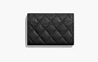 Chanel Flap Coin Calfskin Leather Wallet Black