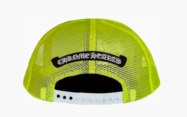 Chrome Hearts Cemetery Cross Trucker Hat Neon Yellow 