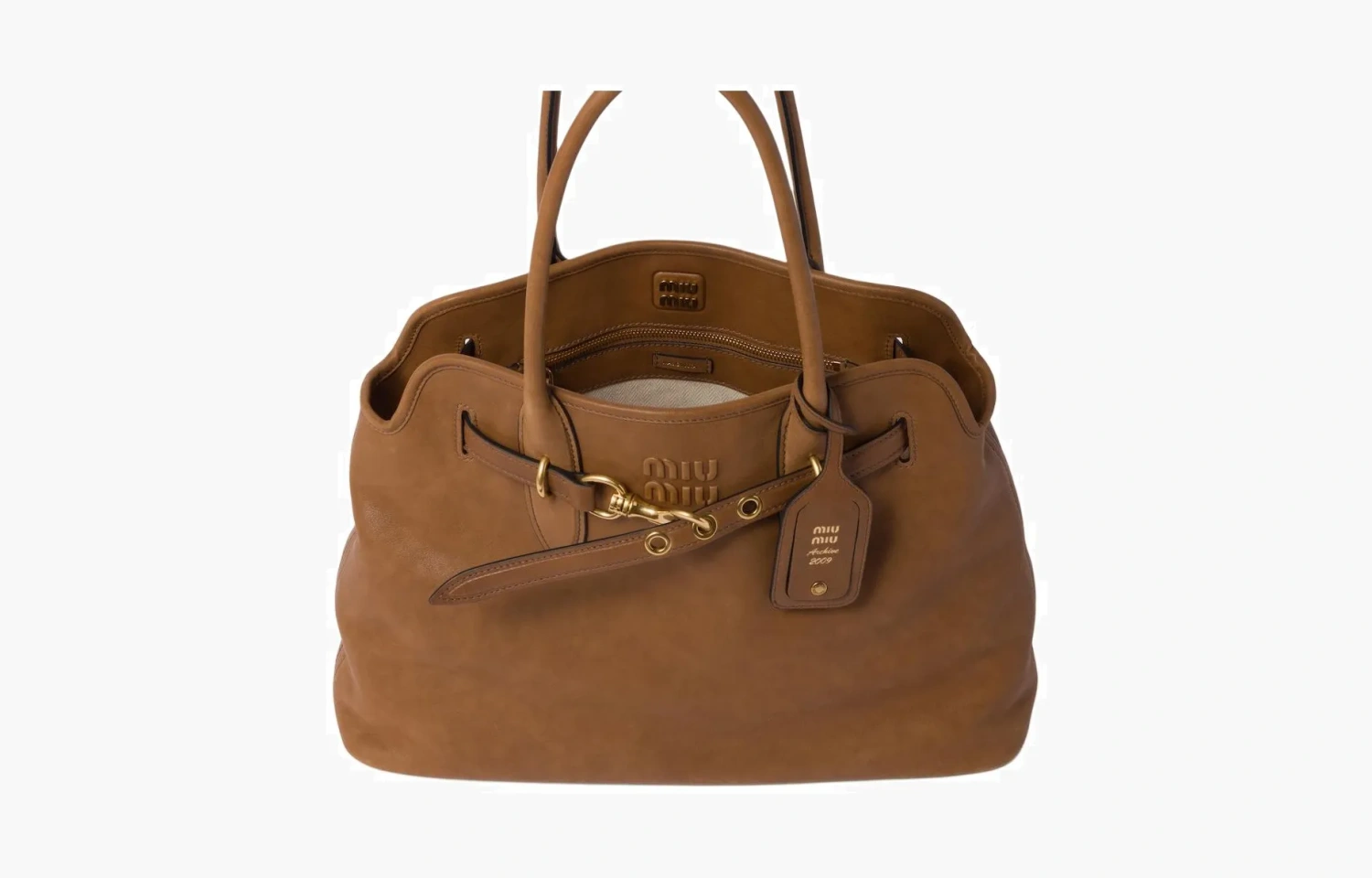 Miu Miu Aventure Nappa Leather Bag Handbag "Oak" 