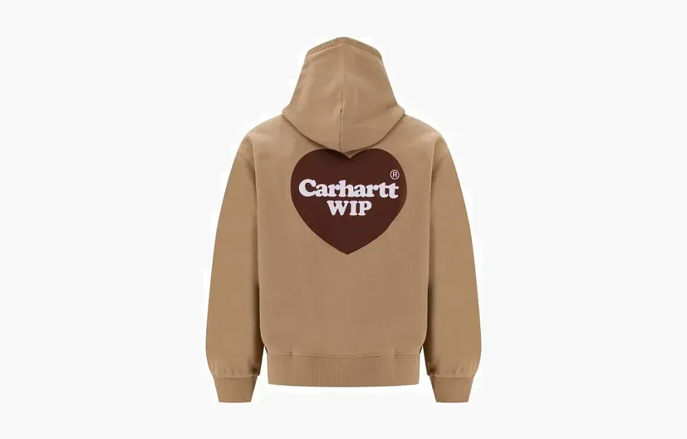 Carhartt WIP Heart Logo Hooded Sweatshirt Tan