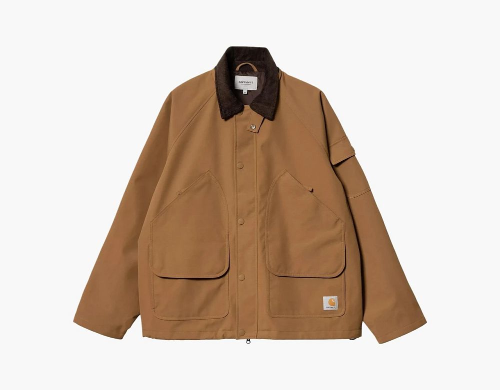 Carhartt WIP Hooded Chore Jacket Brown