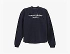 Stone Island Marina Cotton Fleece Crewneck Sweatshirt Navy Blue