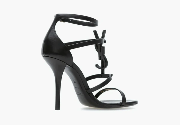 Saint Laurent Cassandra Sandals In Smooth Leather Black 