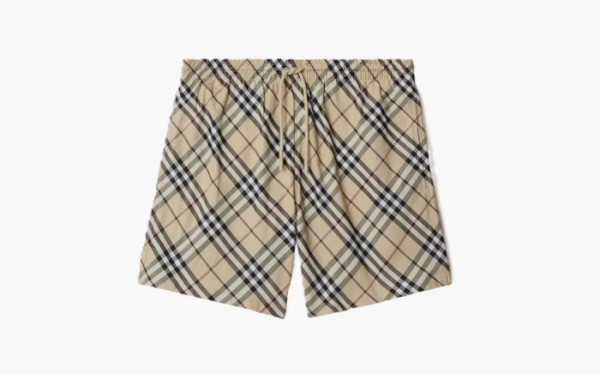 Burberry Check Swim Shorts  Alabaster 