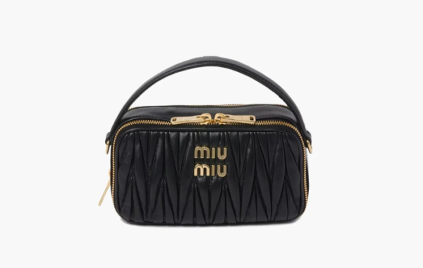 Miu Miu Matelassé Bandoliera Handbag Black 