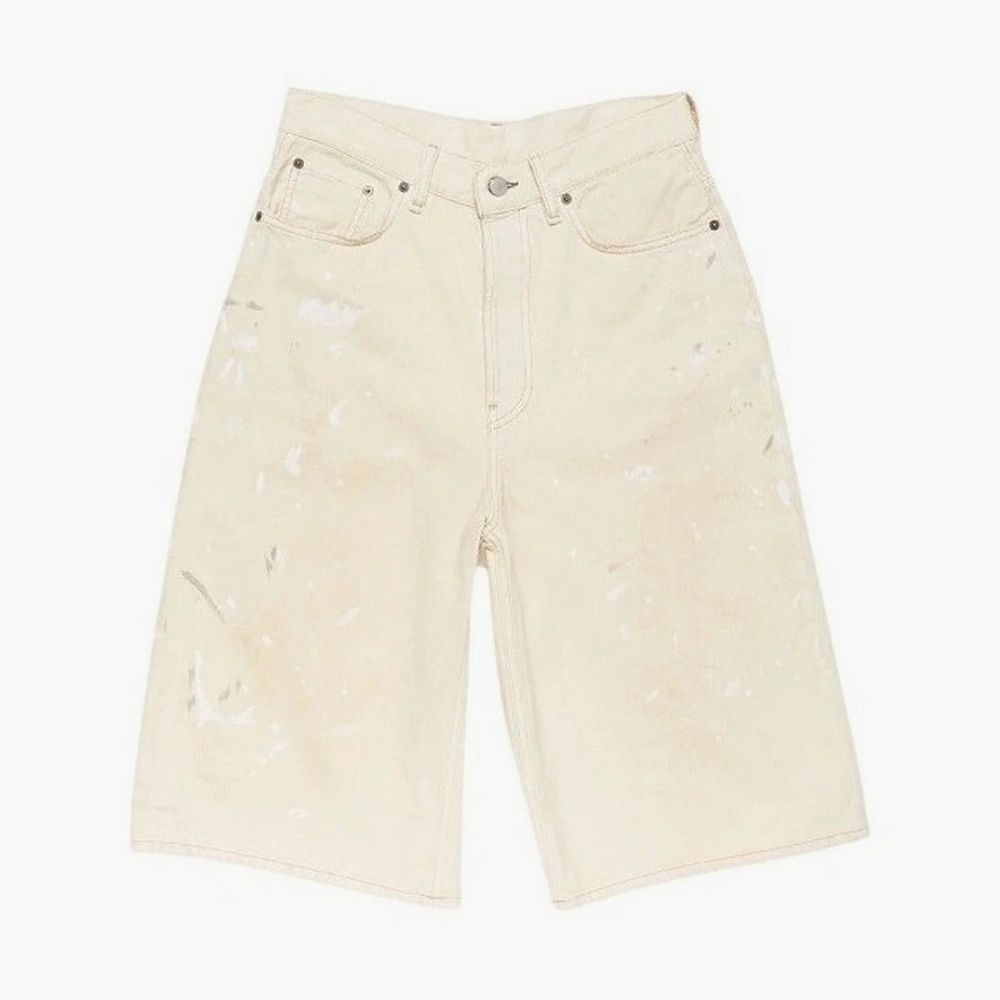 Acne Studios Distressed Denim Shorts White