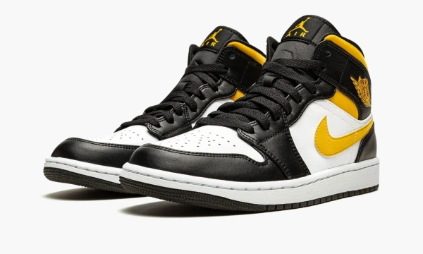 Air Jordan 1 Mid White Pollen Black 