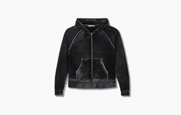 Acne Studios Hooded Zip Knit Sweater Black 