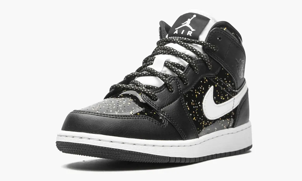 Air Jordan 1 Mid SE GS Black Glitter