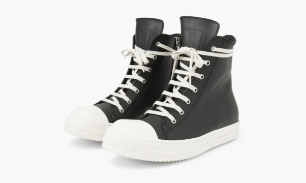 Rick Owens Leather High-top Sneakers Black