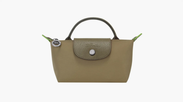 Longchamp Le Pliage Green Handle Pouch Artichoke 