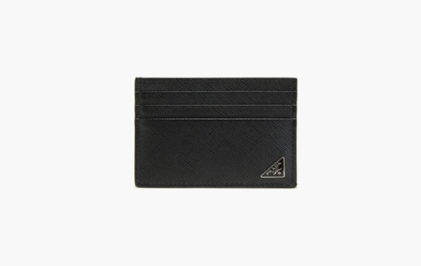 Prada Saffiano Small Logo Card Holder Black 