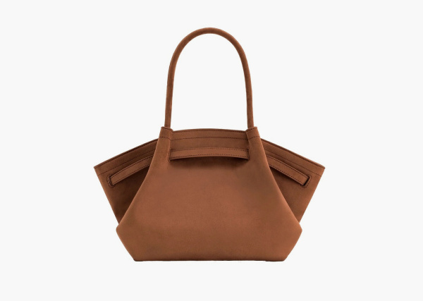 JW PEI Hana Medium Faux Suede Tote Bag Brown 