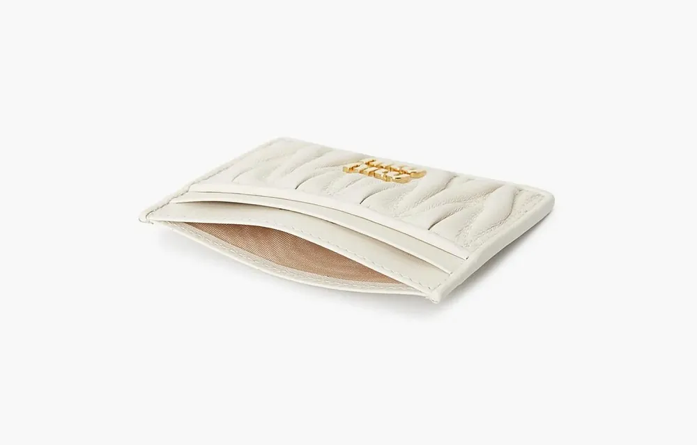 Miu Miu Matelasse Nappa Leather Card Holder White
