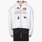 ARNODEFRANCE Dead But Still Turned On Zip Hoodie Grey