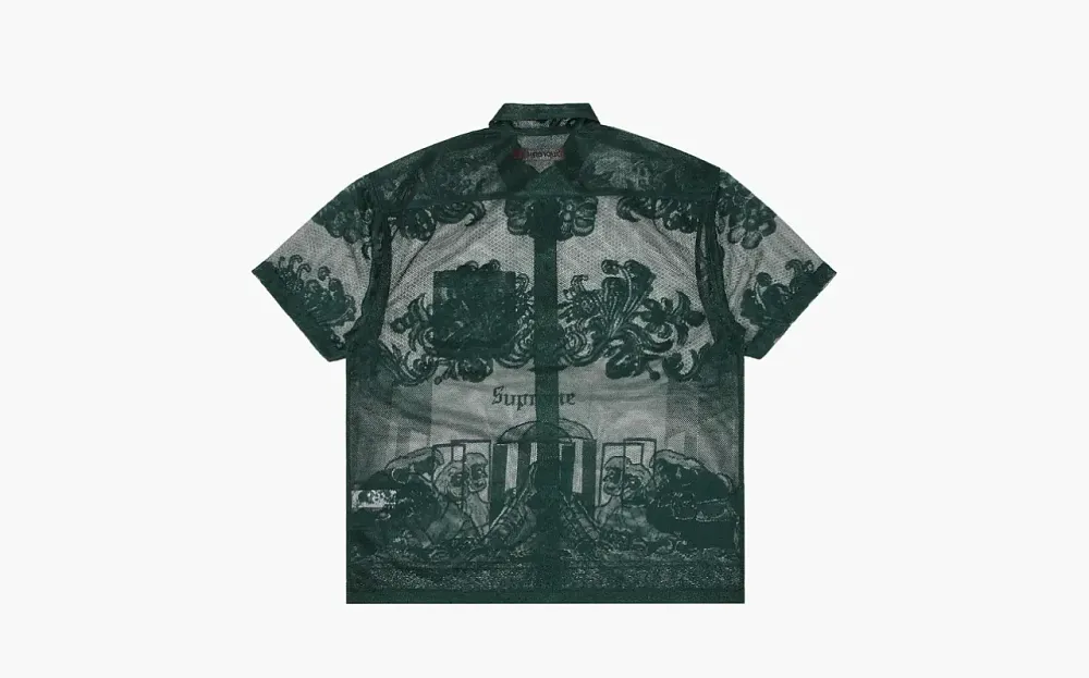 Supreme Last Supper Lace Short-Sleeve Shirt Dark Green