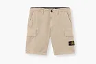 Stone Island Organic Cotton Stretch Broken Twill Cargo Shorts Desert