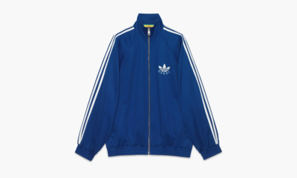 Adidas Gucci X Cotton Jersey Zip Jacket Blue  Adidas Gucci X Cotton Jersey Zip Jacket Blue