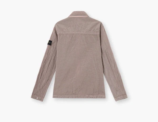 Stone Island Nylon Metal In Econyl Overshirt with Pocket and Two-Way Zip Antique Rose  Stone Island Nylon Metal In Econyl Overshirt with Pocket and Two-Way Zip Antique Rose