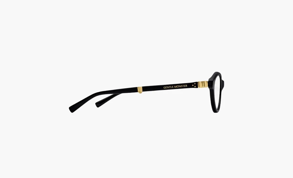 Gentle Monster TAKION 01 Round Eyeglasses Black Acetate Frame Clear Lens