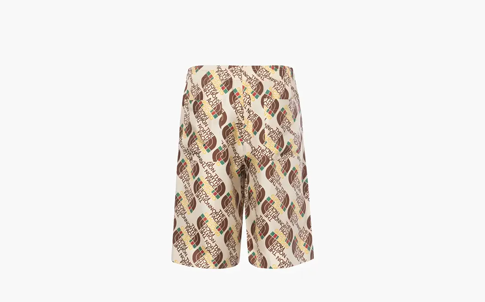 Gucci x The North Face Web Print Cotton Shorts Brown