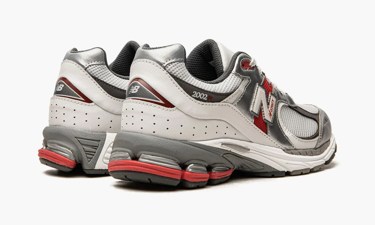 New Balance 2002r Silver Metalic Team Red 