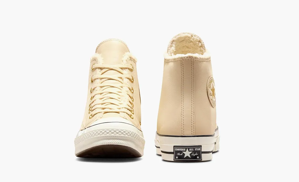 Converse Chuck 70 Leather Faux Sherpa Bone