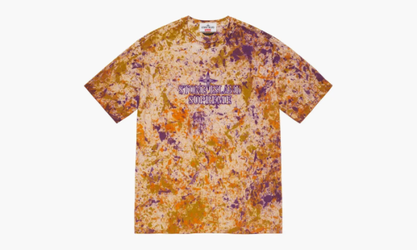 Stone Island X Supreme Embroidered Logo S / S Top Coral 