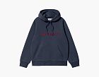 Carhartt WIP Hooded Carhartt Sweatshirt Navy Red