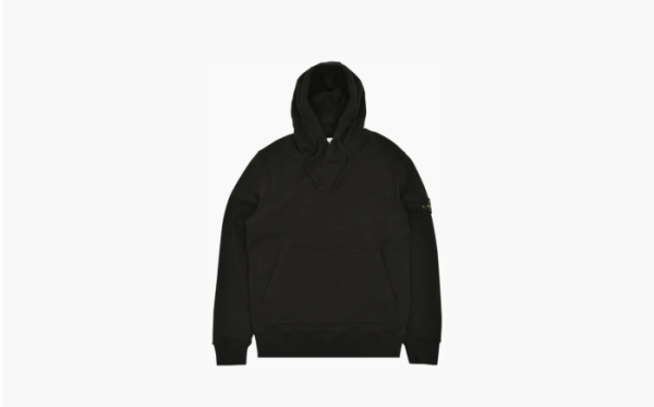 Stone Island Patch Logo Hooded Sweatshirt Black 