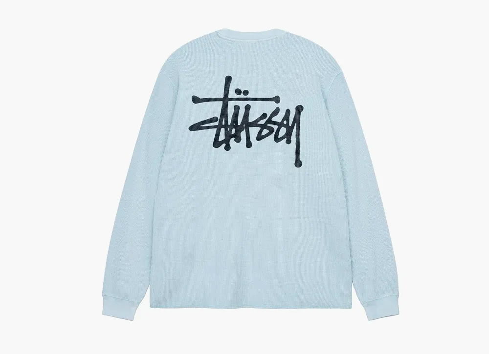 Stussy Basic Stock Long Sleeve Thermal Light Blue