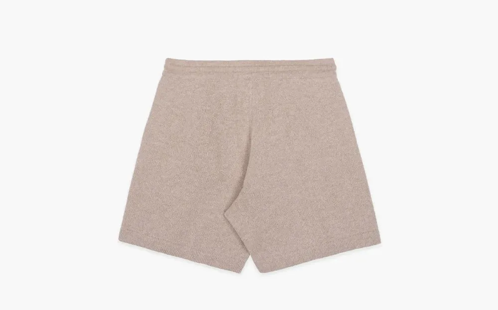 Sporty & Rich Vendome logo-embroidered Cashmere Shorts Beige