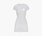 Skims Valentine's Day Collection Cotton Jersey Heart Mini Dress Snow