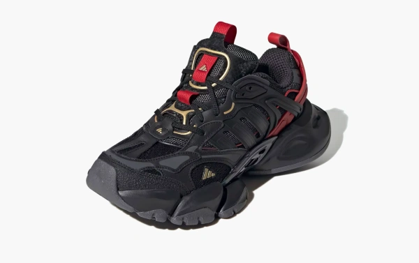 Adidas XLG Runner Deluxe Black Gold Metallic Red 