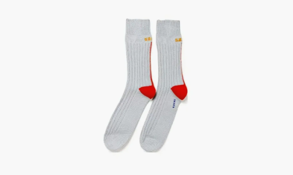 Sacai Line Rib Socks Grey 