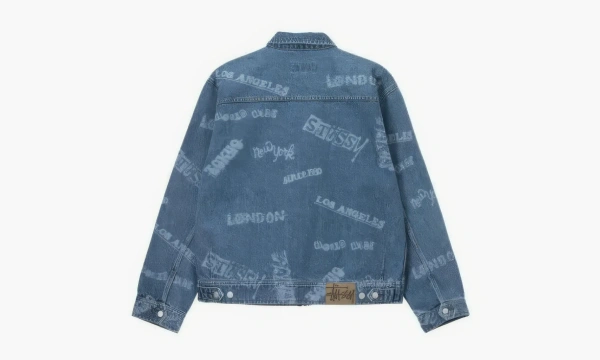 Stussy Worldwide Zip Work Jacket Denim  Stussy Worldwide Zip Work Jacket Denim