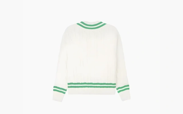 Sporty & Rich Cable-knit Cotton Jumper Ecru  Sporty & Rich Cable-knit Cotton Jumper Ecru