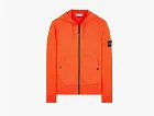 Stone Island Brushed Cotton Full Zip Hoodie Orange