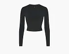 Skims New Vintage Cropped Long Sleeve T-Shirt Washed Onyx