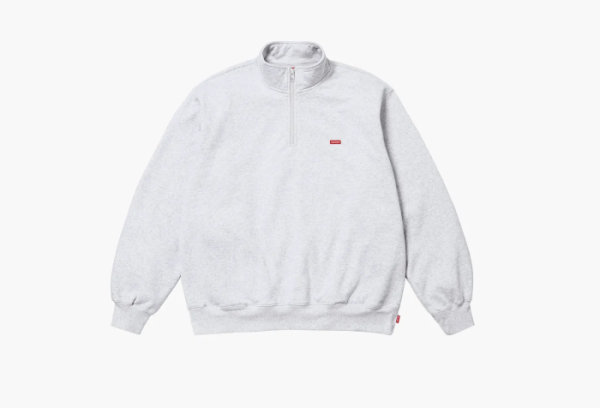 Supreme Small Box Half Zip Pullover  Ash Grey  Supreme Small Box Half Zip Pullover  Ash Grey